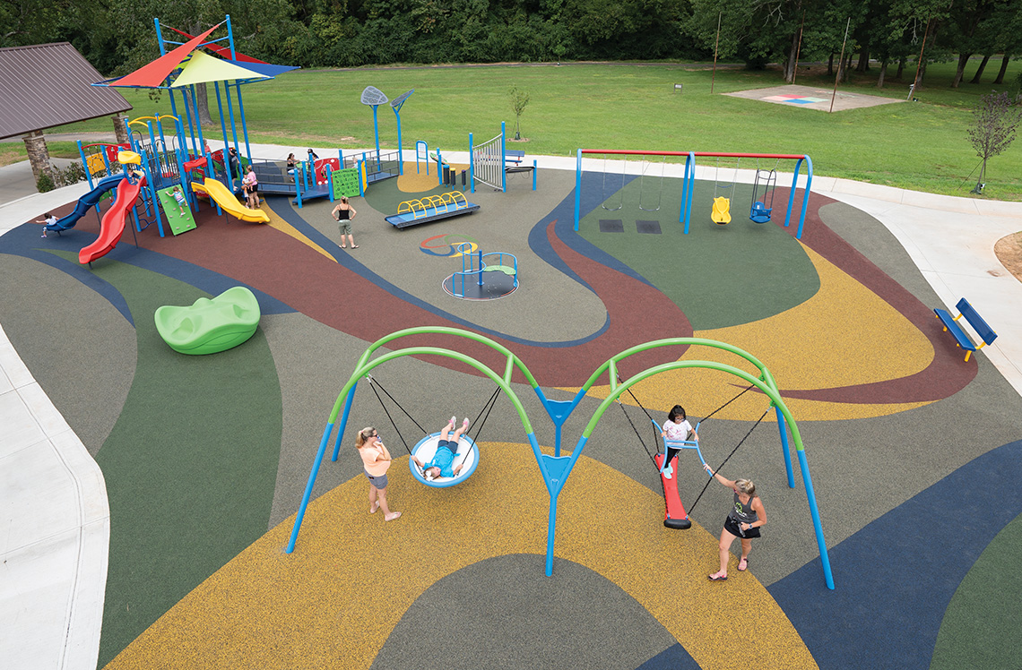 Playground With Rubber Turf